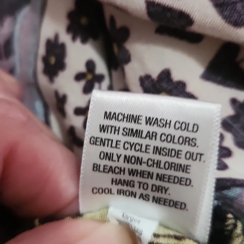 Women's Xhilaration Floral Print Dress Purple And Olive Green Size Medium - Picture 5 of 10